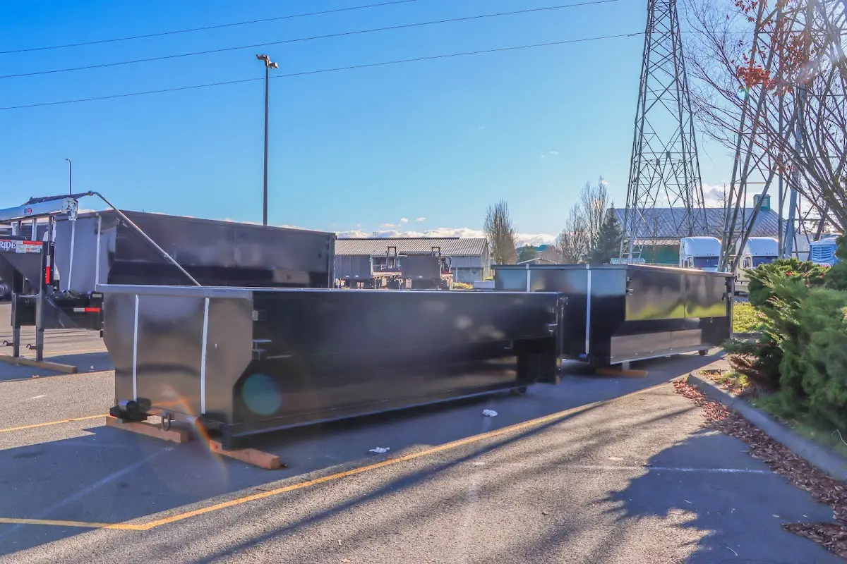 Roll-off dumpster ready for waste disposal at job site for Yard Waste Dumpster Rental in Hopkinsville